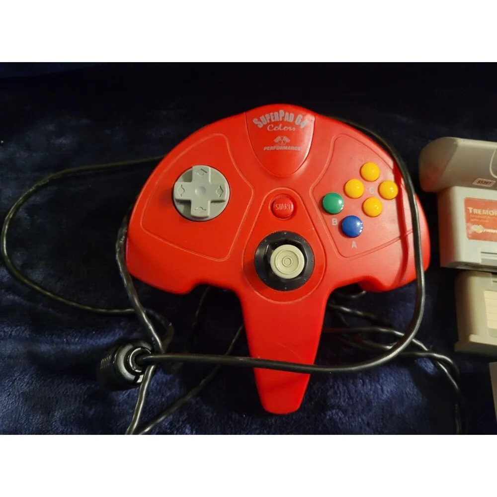 Nintendo 64 Controller and Memory Pack Bundle - 2 Controllers, 2 Tremor Packs